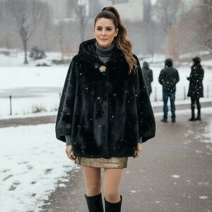 NWT Black Faux Fur Jacket